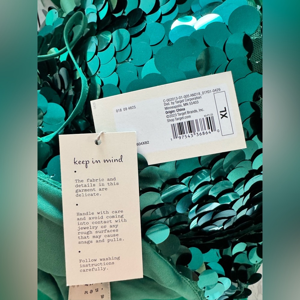 Above & Beyond Green Sequin Dress, XL - Picture 4 of 4